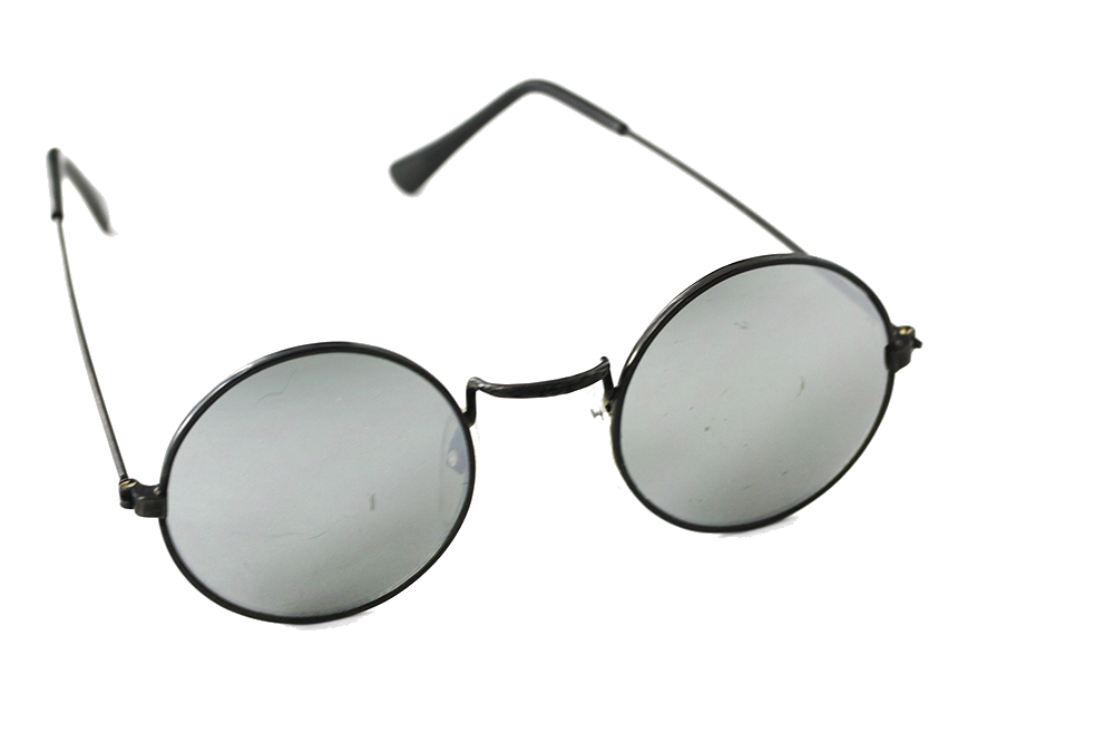Runde Metallsonnenbrille mit Spiegelglas