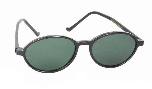Schwarze ovale Sonnenbrille im Unisex-Design