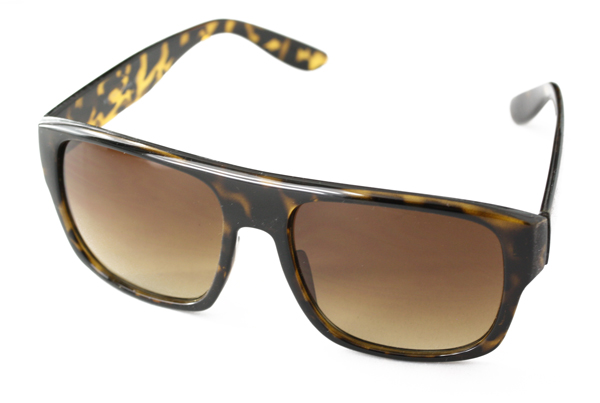 Schildkrötenbraune Sonnenbrille, schilchtes, viereckiges Design