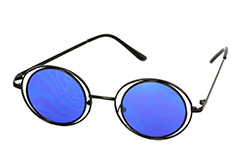 Luxuriöse Lennon-Sonnenbrille mit blauen Gläsern