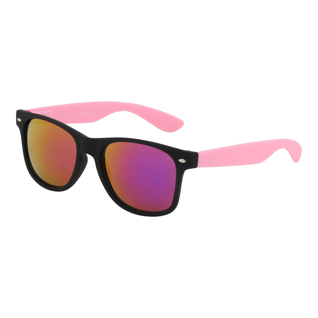 Wayfarer mit rosa Bügeln und farbigen Gläsern