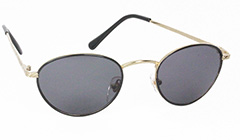 Schwarze ovale Metallsonnenbrille