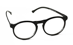 Schwarze, mnoderne Brille, rundes Design, ohne Stärke
