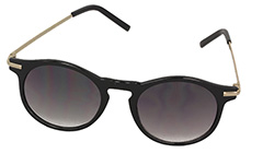 Schwarze runde, feminine Sonnenbrille