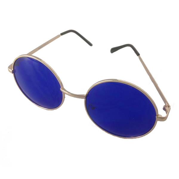 Lennon-Sonnenbrille mit blauen Gläsern