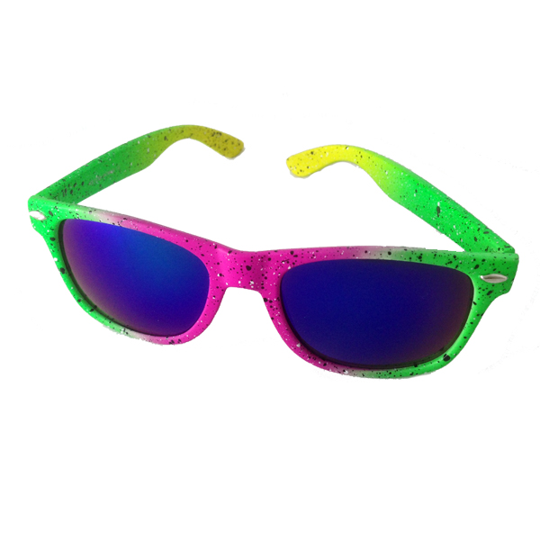 Sonnenbrille in buntem Neon-Farben-Design
