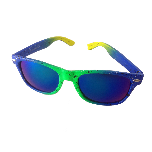 Wayfarer-Sonnenbrille im 80er-Neon-Look