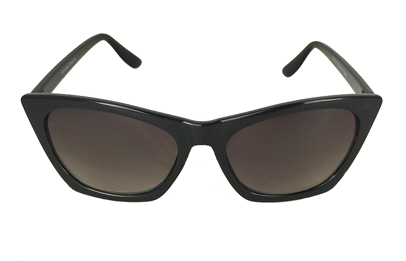 Schwarze eckige Katzenaugen-Sonnenbrille