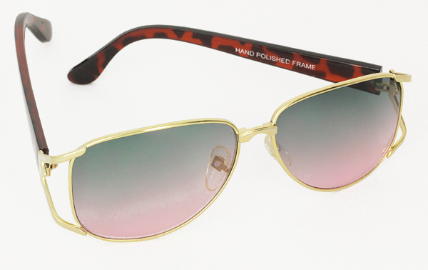 Damensonnenbrille, Metallgestell, feminies Hippie-Design