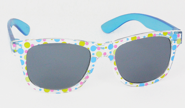 Kindersonnenbrille mit türkis farbenen Bügeln