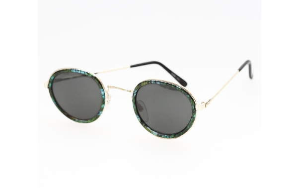 Coole runde Sonnenbrille mit grünem Rahmen