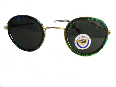 Coole runde Sonnenbrille mit grünem Rahmen - sunlooper.de - billede 2
