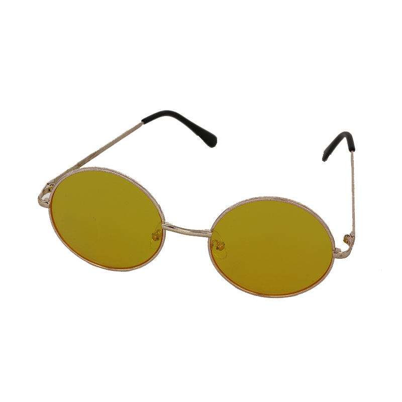 Gelbe runde Sonnenbrille im Lennon-Look