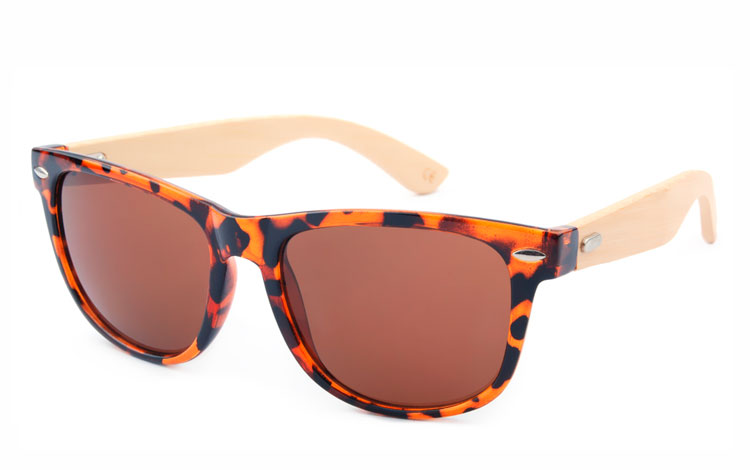 Braune Wayfarer-Sonnenbrille aus Bambus - Design nr. 3050
