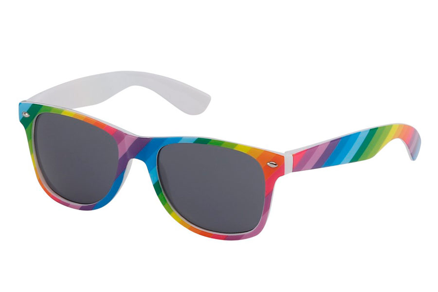 Regenbogenfarbige Wayfarer-Sonnenbrille - Design nr. 3198