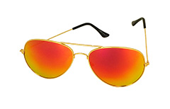 Goldene Flieger-Brille mit organge-gelben Spiegelgläsern - Design nr. 3232