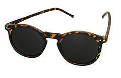 Runde schildkröten-braune Sonnenbrille mit dunklen Gläsern - Design nr. 3235