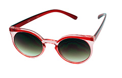Runde, durchsichtige rote Sonnenbrille - Design nr. 1022