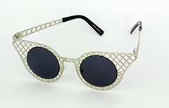 Silberne Glitzesonnenbrille, Butterfly-Modell - Design nr. 1033
