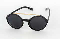 Große, runde schwarze Sonnenbrille - Design nr. 1058