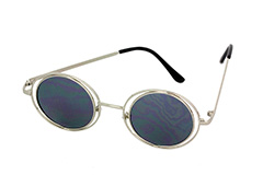 Silberne runde Lennon-Sonnenbrille, exklusives Modell - Design nr. 1112
