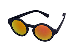 Mattschwarze runde, verspiegelte Sonnenbrille - Design nr. 1141