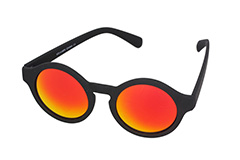 Runde, schwarze Sonnenbrille, verspiegelt  - Design nr. 1143