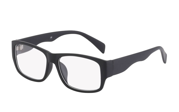 Mattschwarze Brille ohne Stärke - Design nr. 3020
