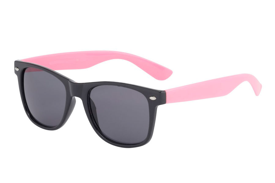 Schwarz-rosafarbene Sonnenbrille im Wayfarer-Look - Design nr. 595