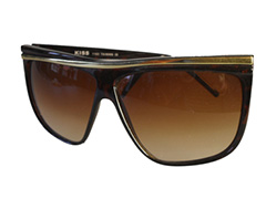 Dunkelbraune asymmetrische Sonnenbrille - Design nr. 665