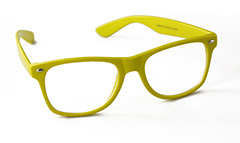 Gelbe Wayfarer-Brille ohne Stärke - Design nr. 893